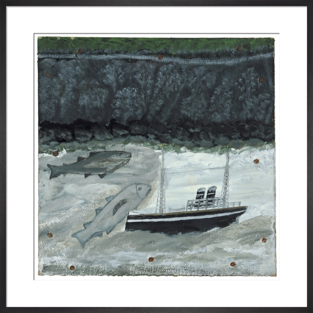 Land, fish and motor vessel - Art print