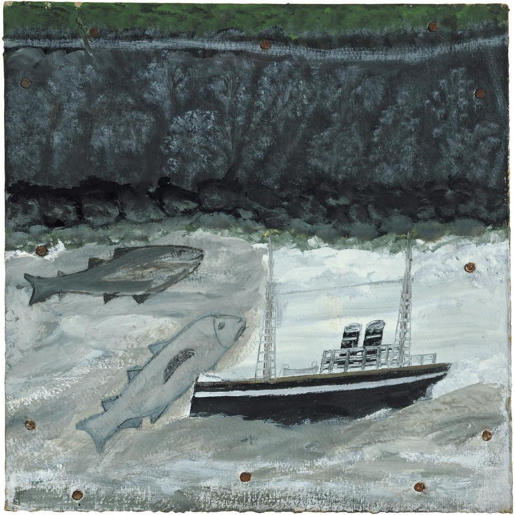 Land, fish and motor vessel - Art print