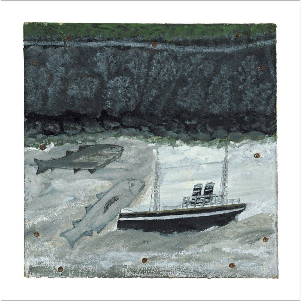 Land, fish and motor vessel - Art print