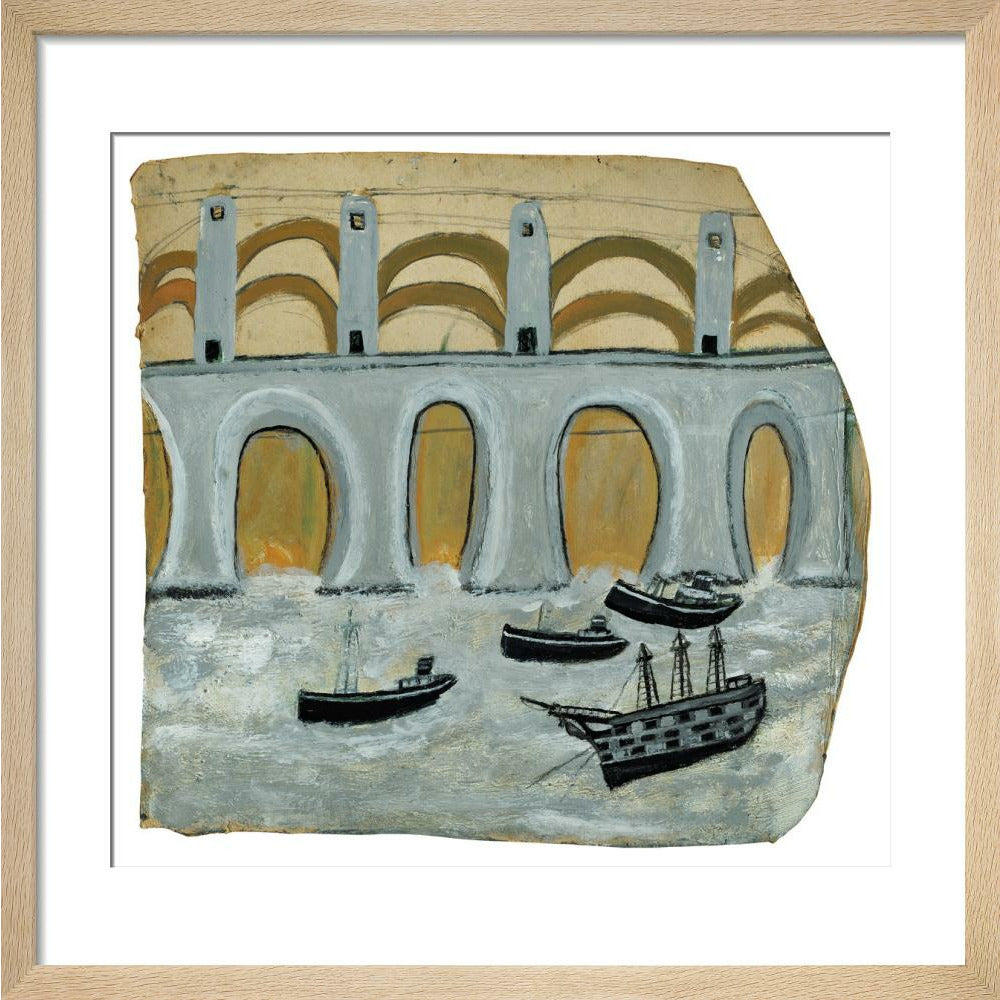 Boats before a great bridge (Royal Albert Bridge?)