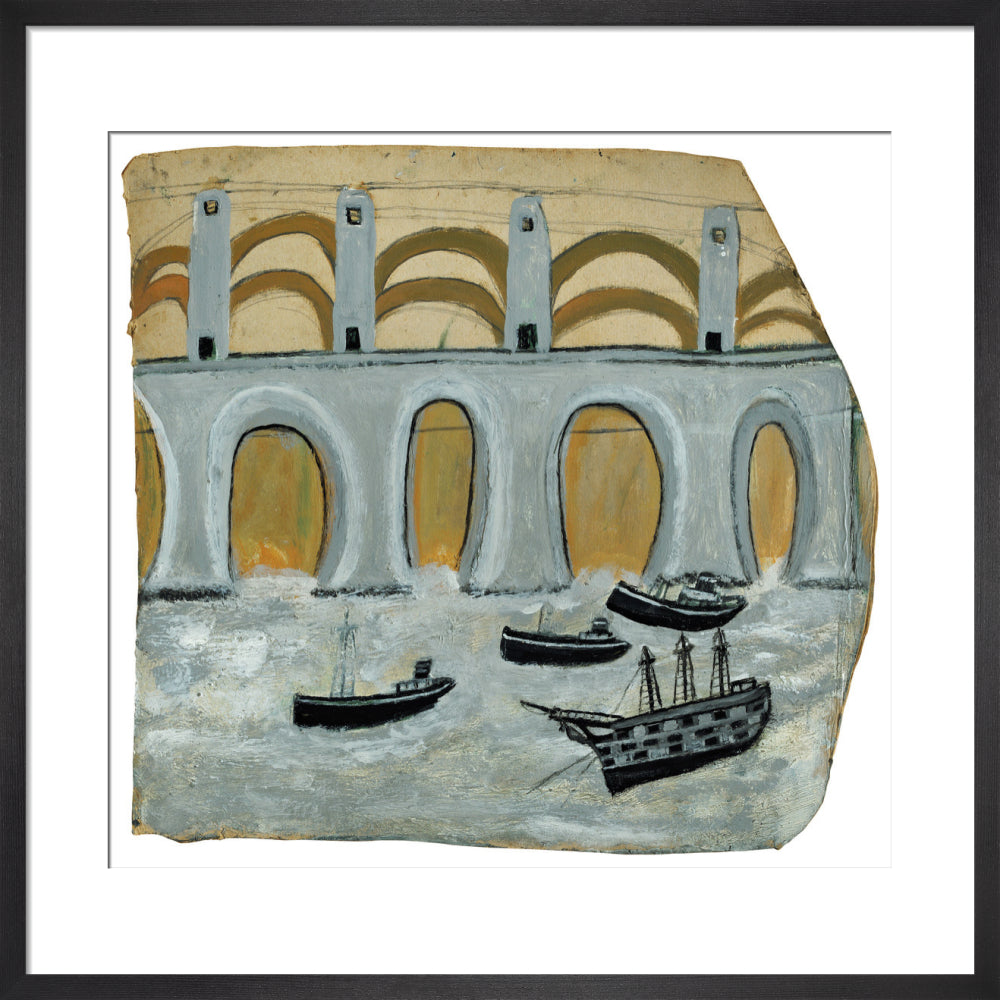 Boats before a great bridge (Royal Albert Bridge?)