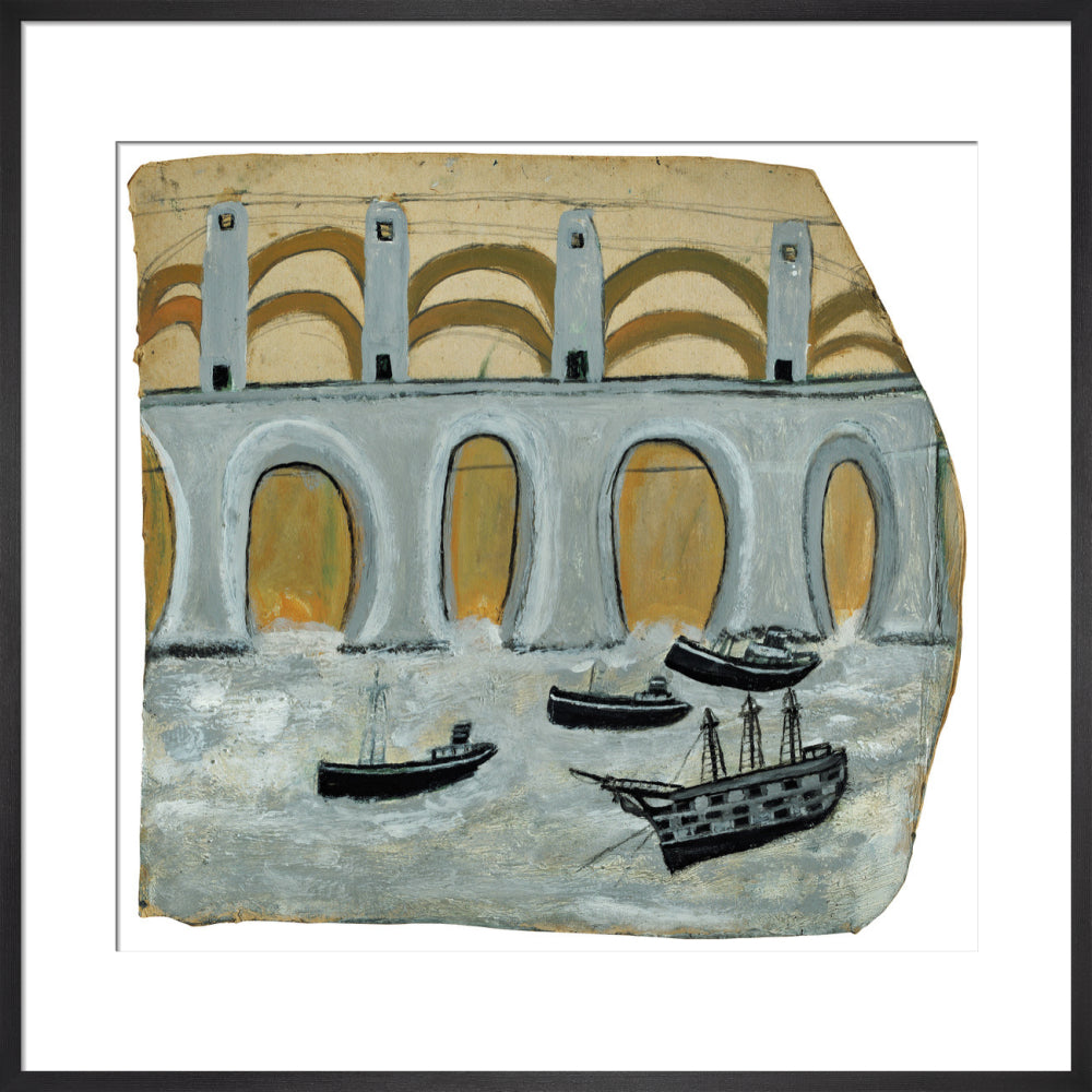 Boats before a great bridge (Royal Albert Bridge?)