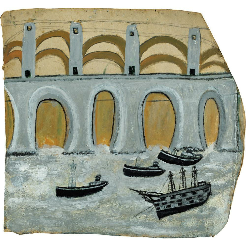 Boats before a great bridge (Royal Albert Bridge?)