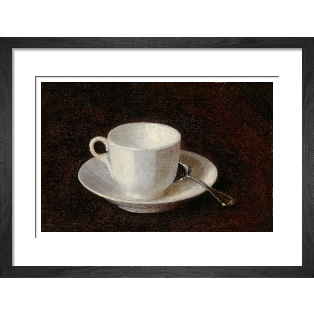 White cup and saucer - Art print
