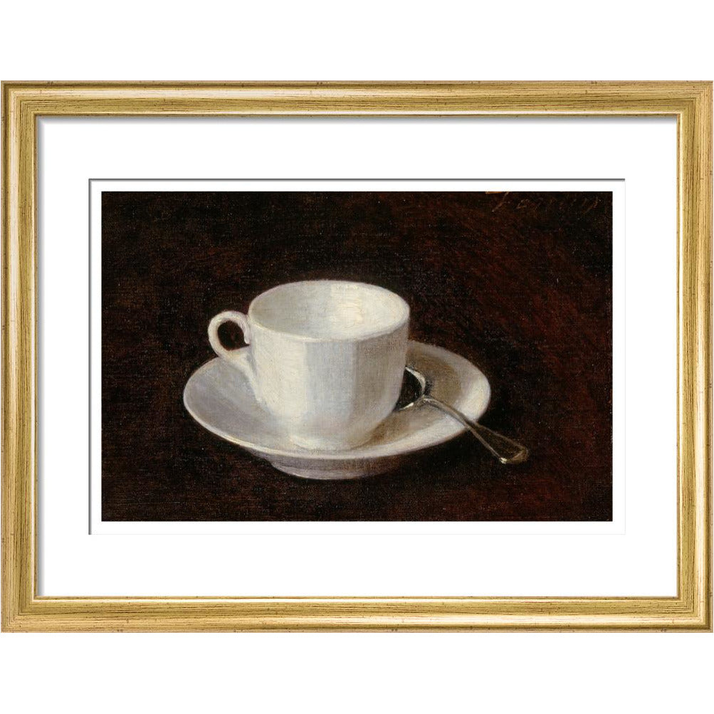 White cup and saucer - Art print