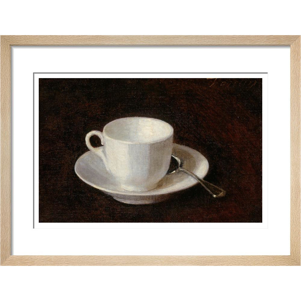 White cup and saucer - Art print