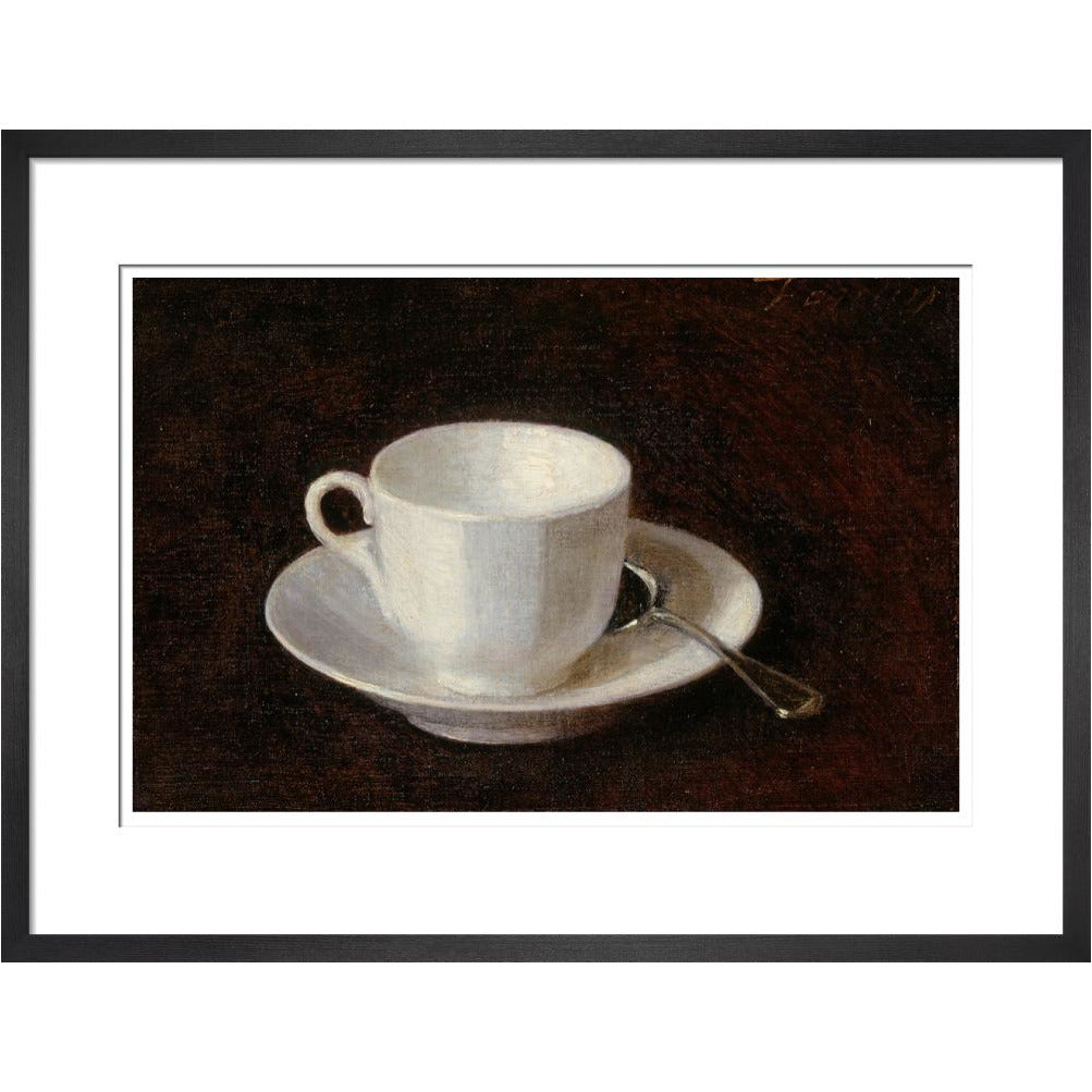 White cup and saucer - Art print