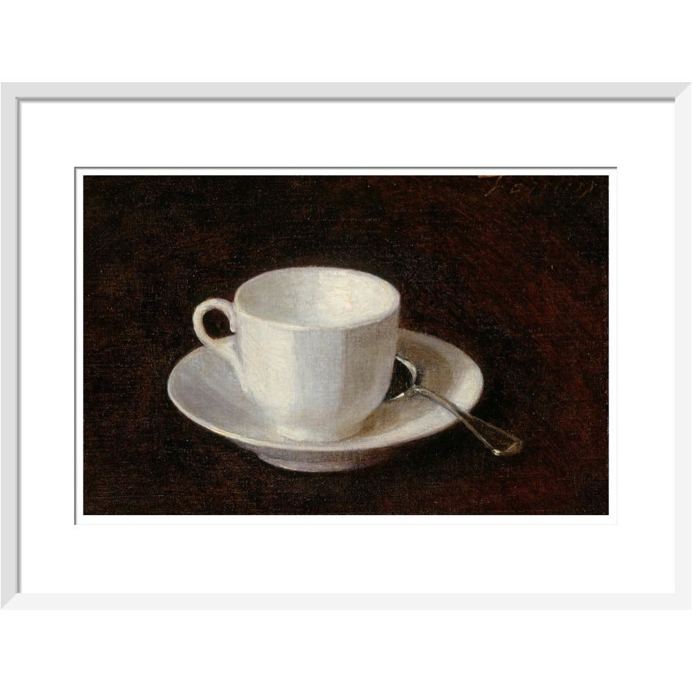 White cup and saucer - Art print