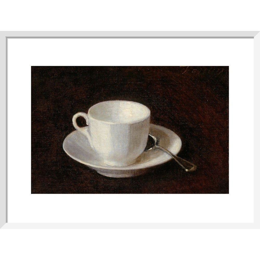 White cup and saucer - Art print