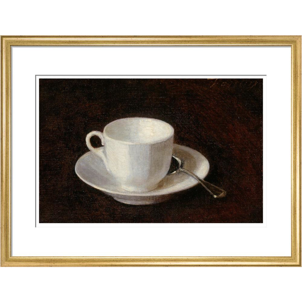 White cup and saucer - Art print