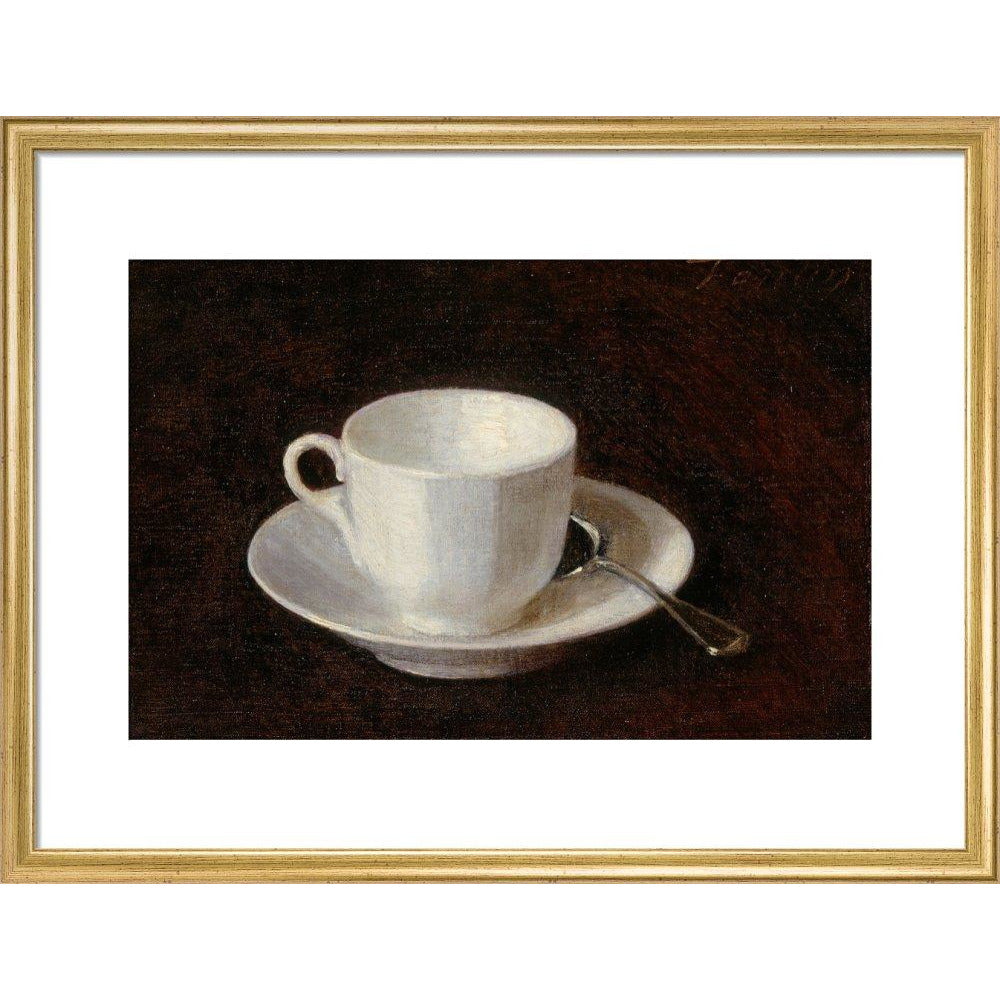 White cup and saucer - Art print