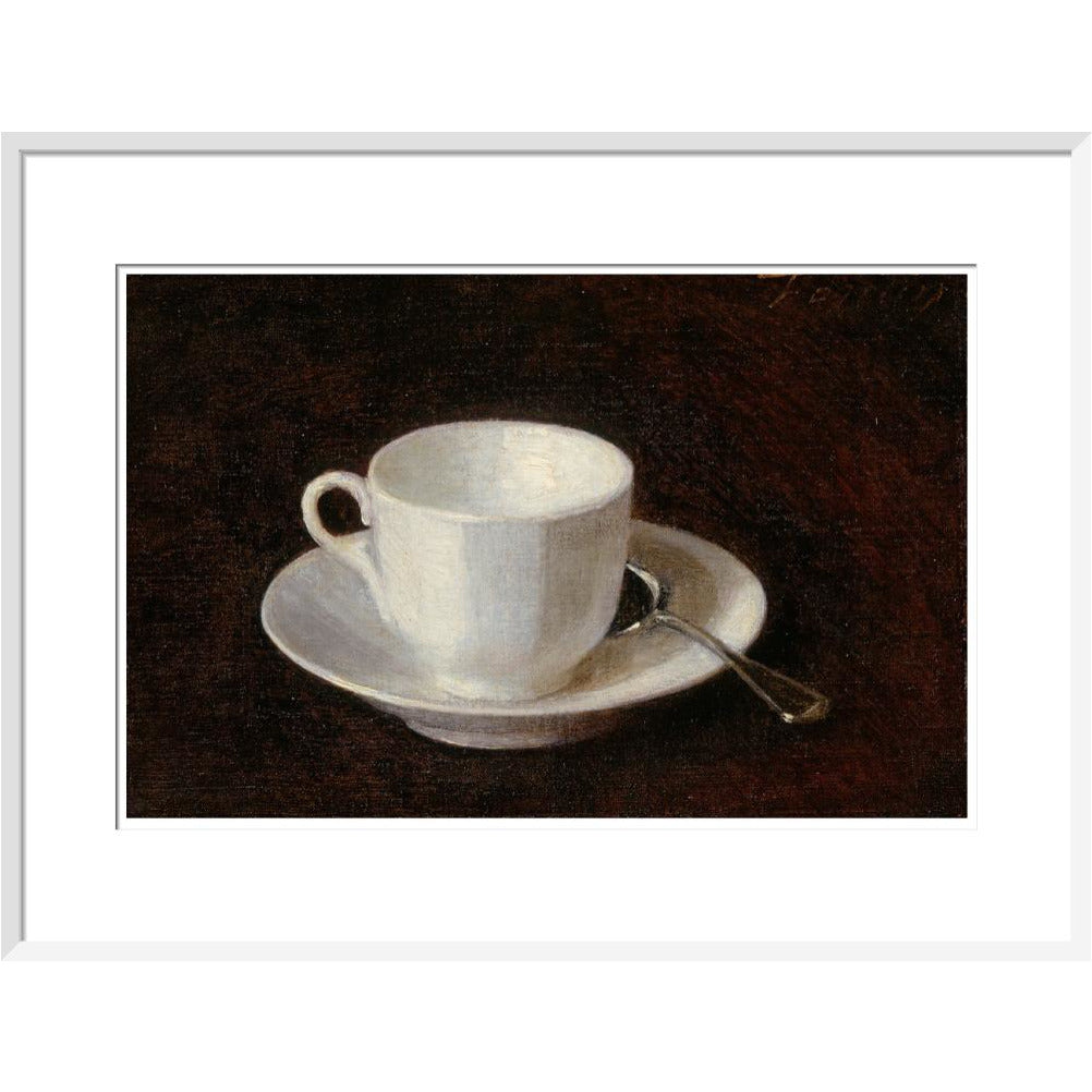 White cup and saucer - Art print