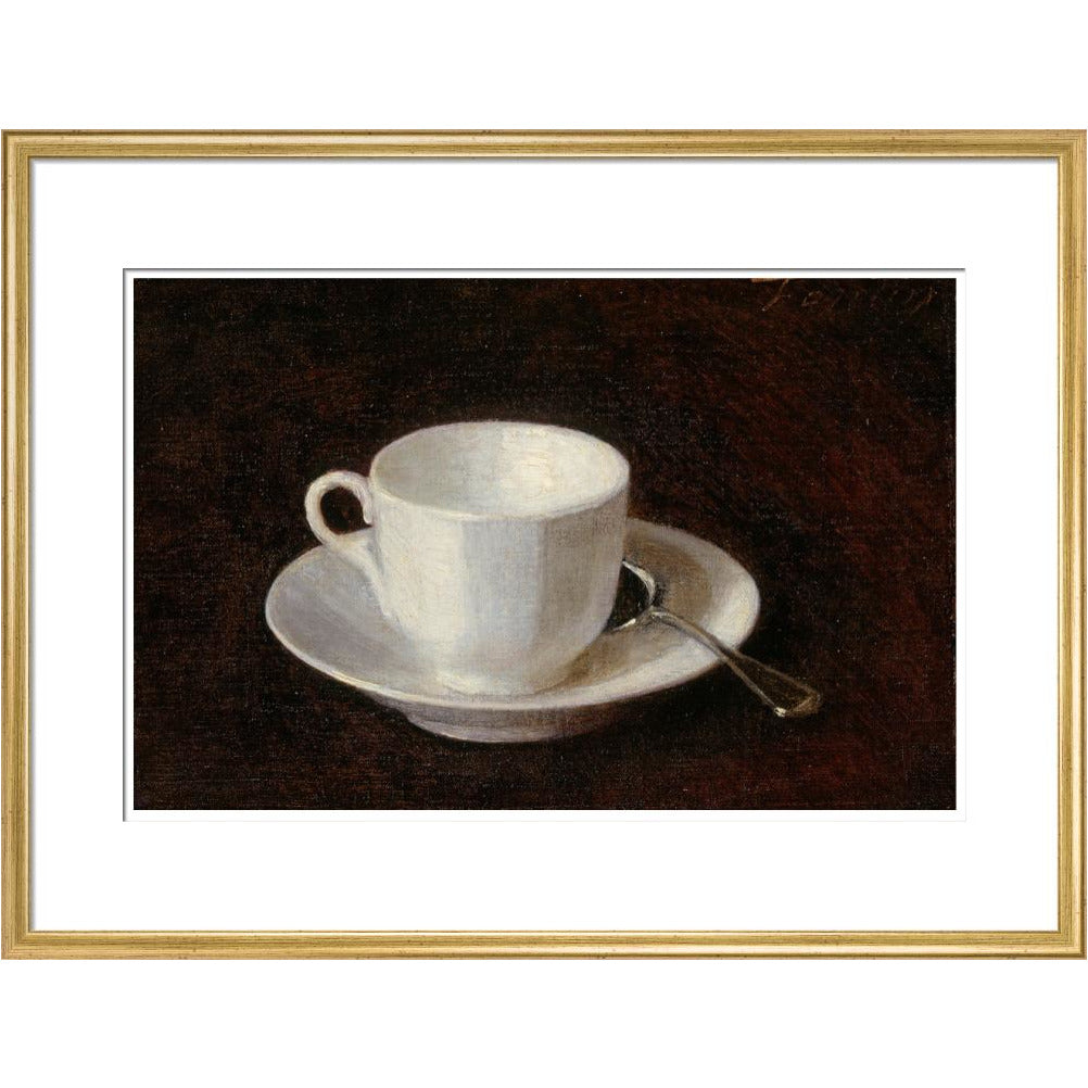 White cup and saucer - Art print