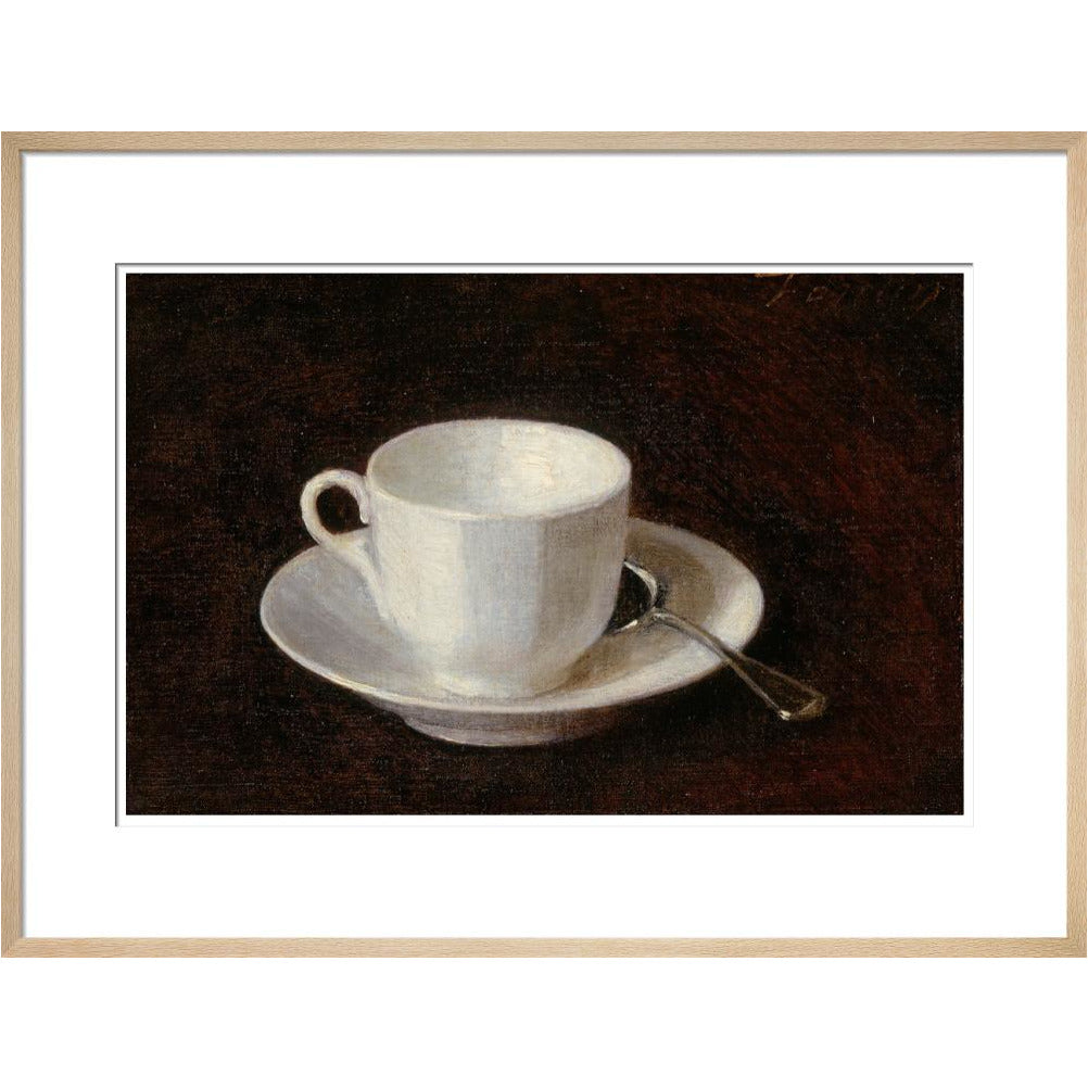 White cup and saucer - Art print