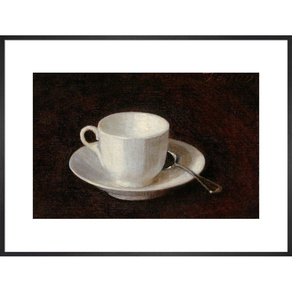White cup and saucer - Art print