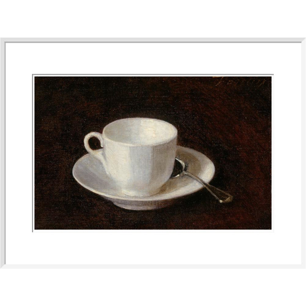 White cup and saucer - Art print