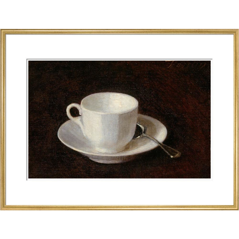 White cup and saucer - Art print