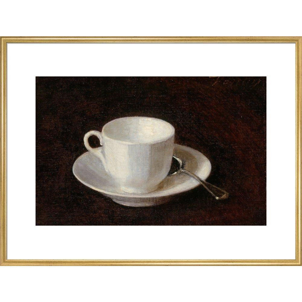 White cup and saucer - Art print