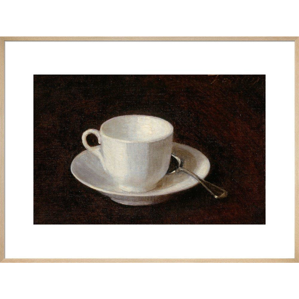 White cup and saucer - Art print