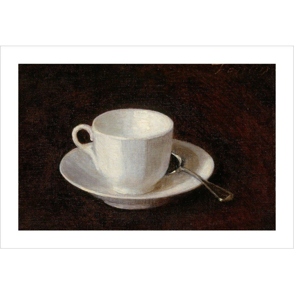 White cup and saucer - Art print