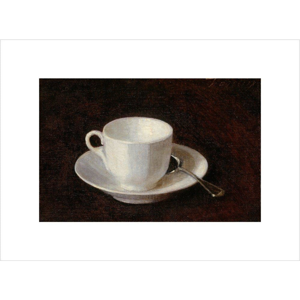 White cup and saucer - Art print