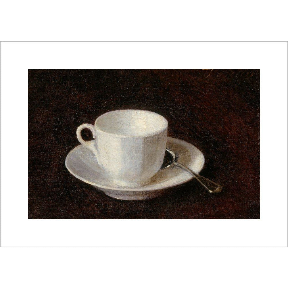 White cup and saucer - Art print