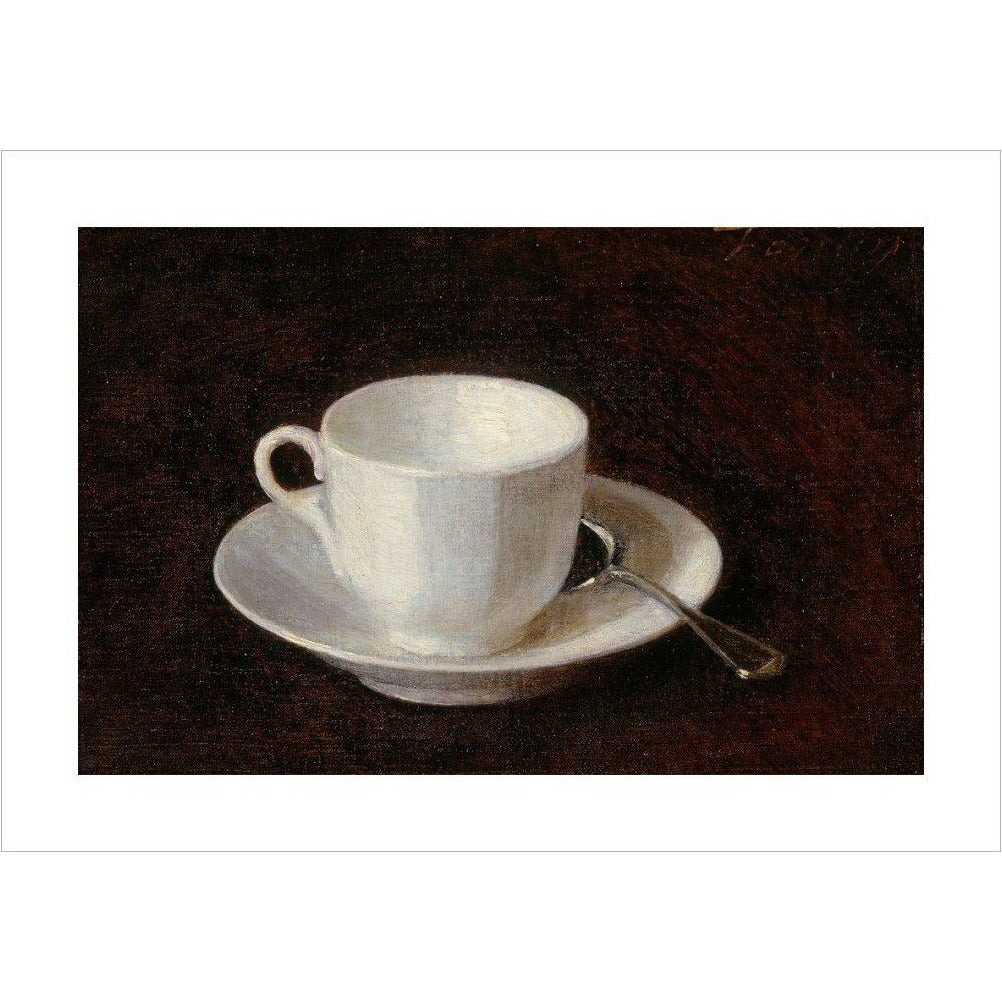 White cup and saucer - Art print