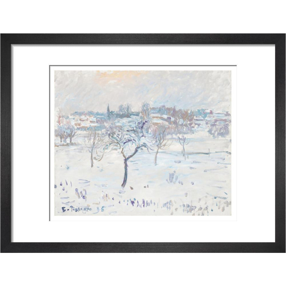 Snowy landscape at Eragny - Art print