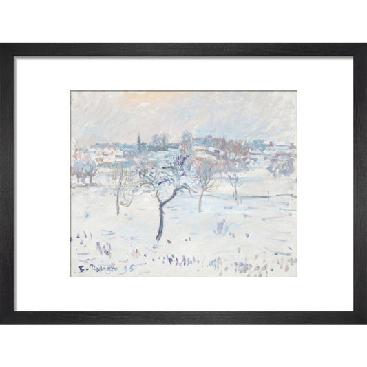 Snowy landscape at Eragny - Art print