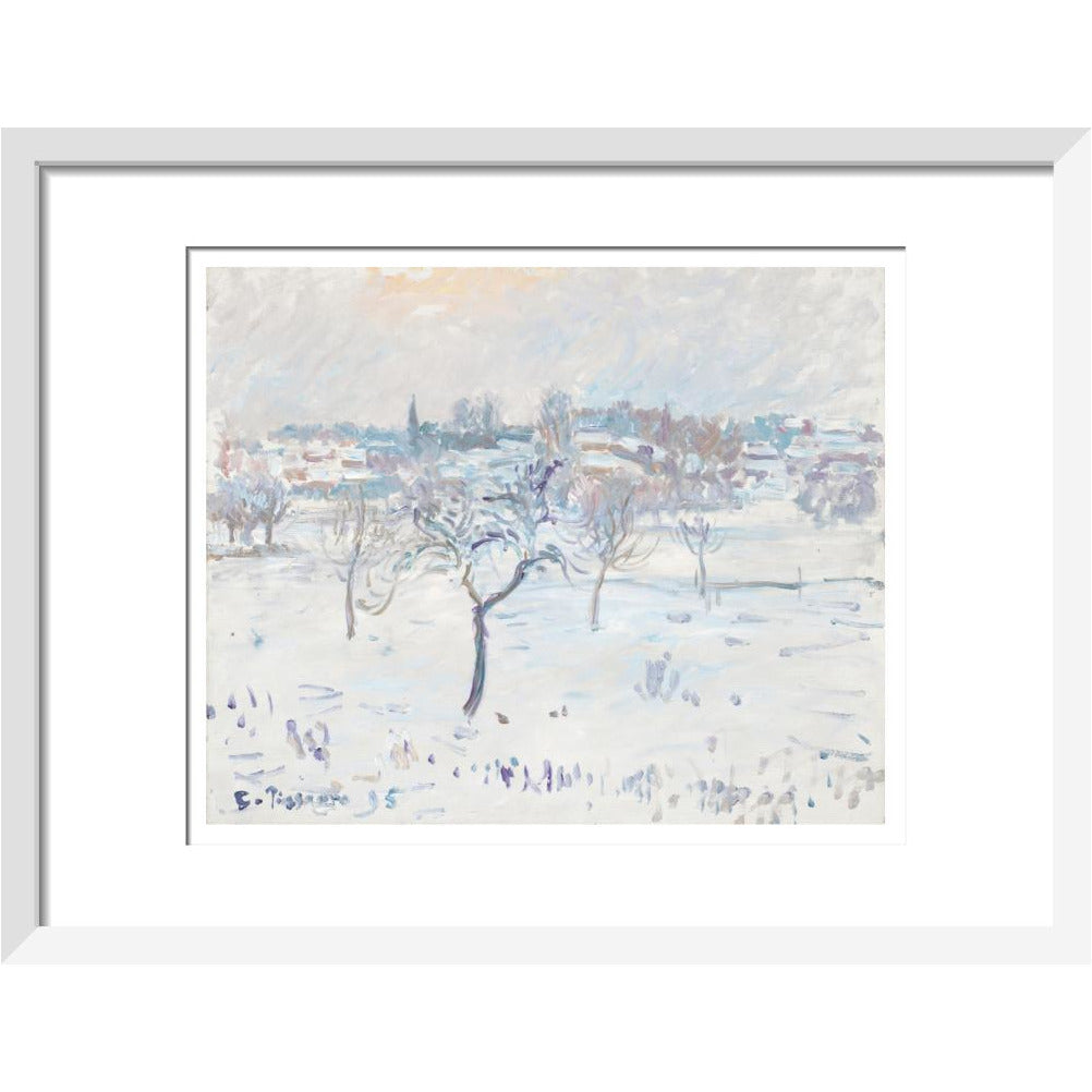 Snowy landscape at Eragny - Art print