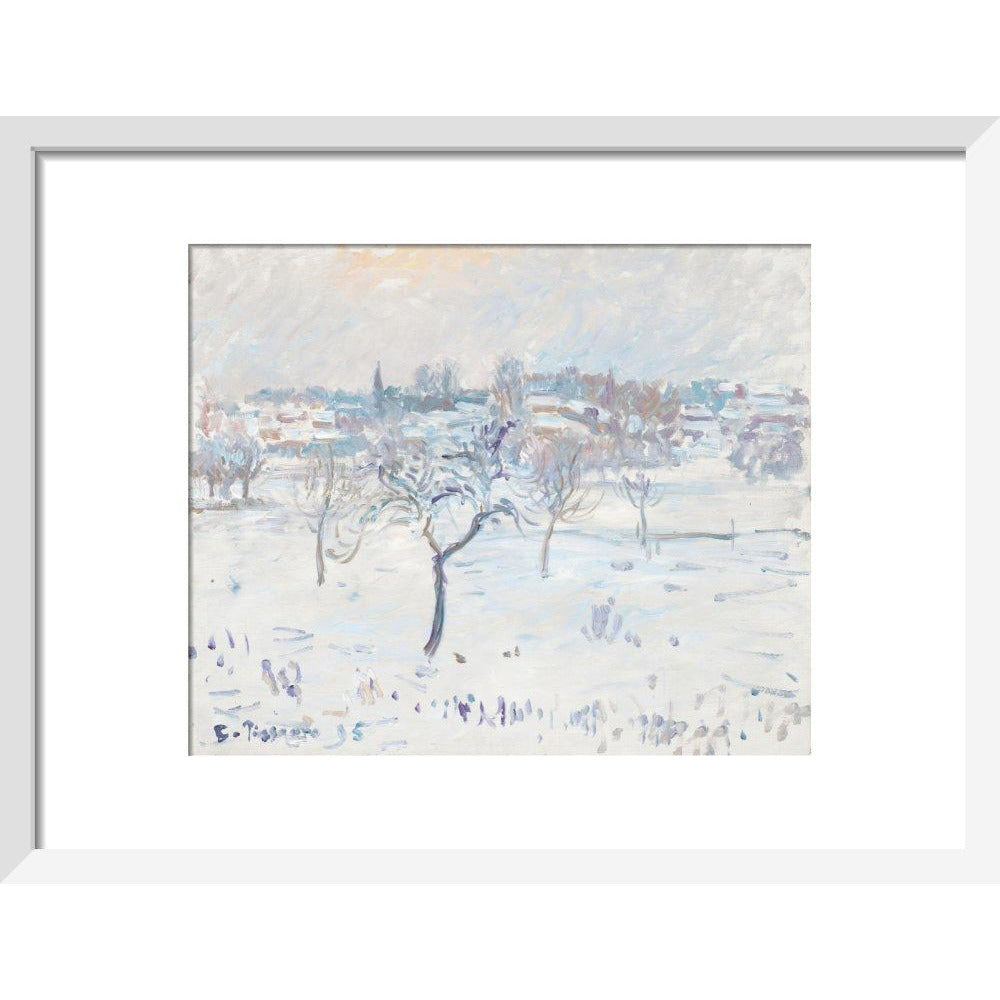 Snowy landscape at Eragny - Art print