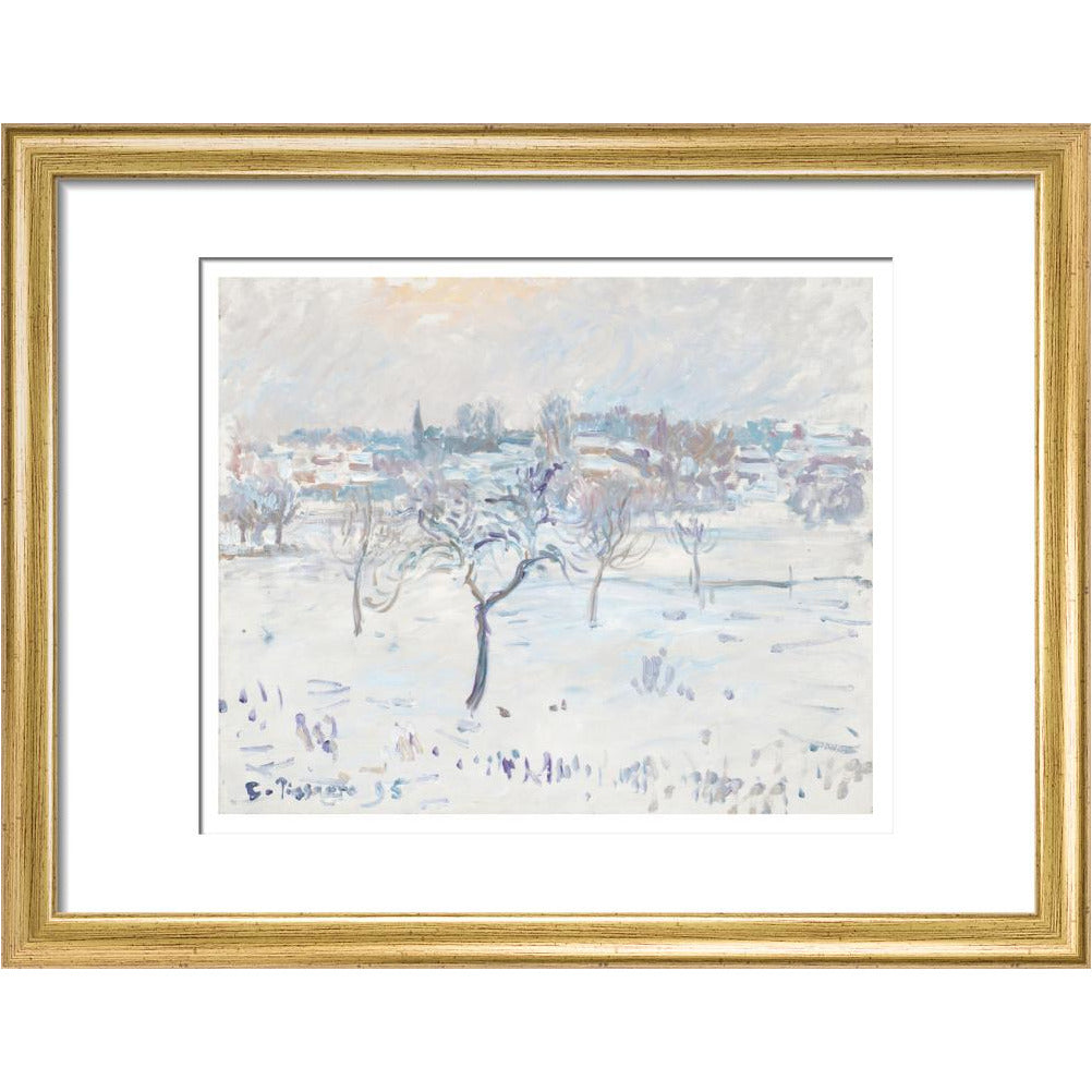 Snowy landscape at Eragny - Art print