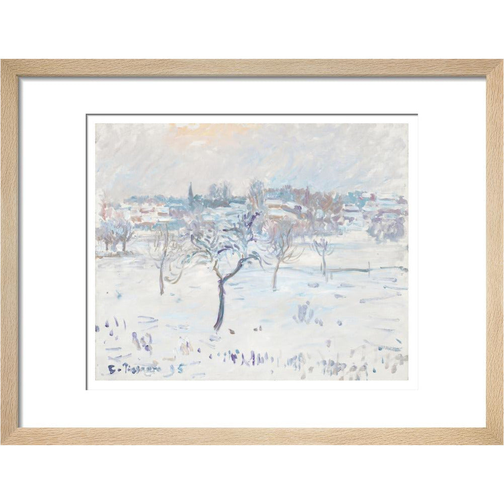 Snowy landscape at Eragny - Art print
