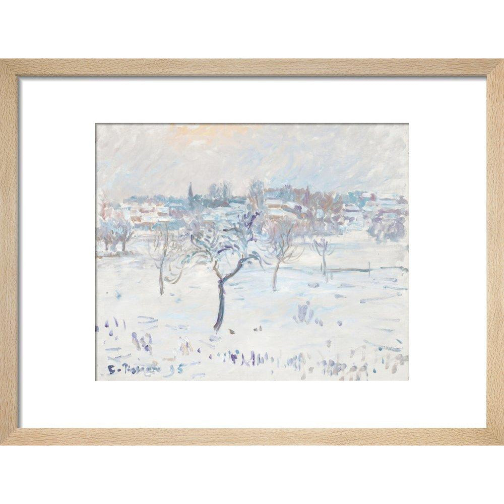 Snowy landscape at Eragny - Art print