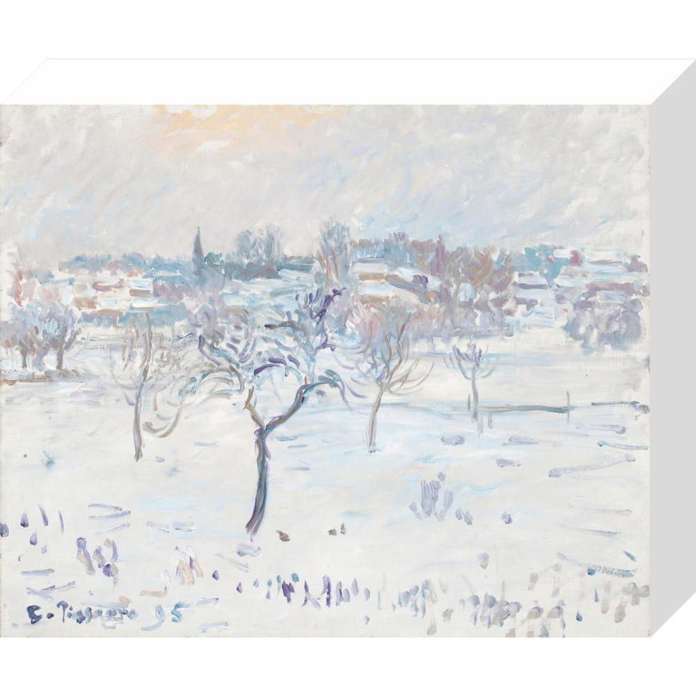 Snowy landscape at Eragny - Art print