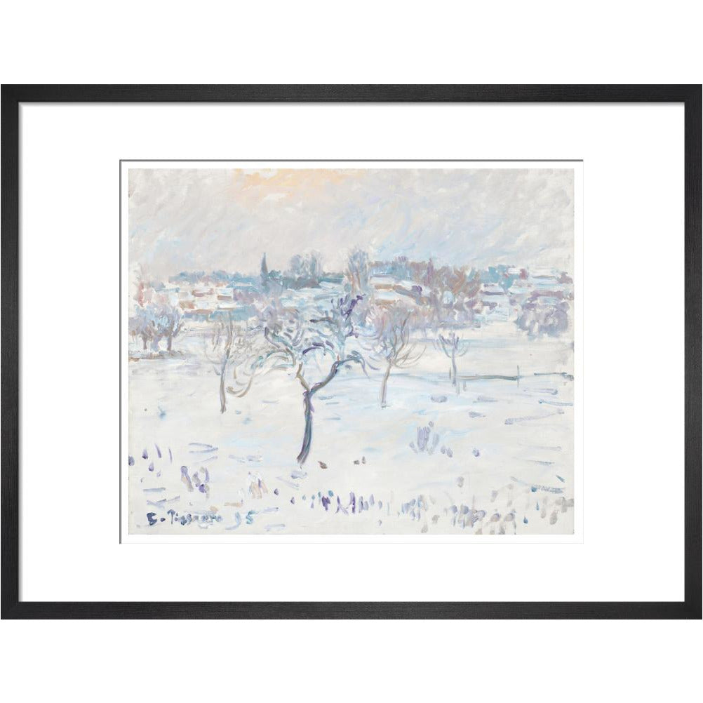 Snowy landscape at Eragny - Art print