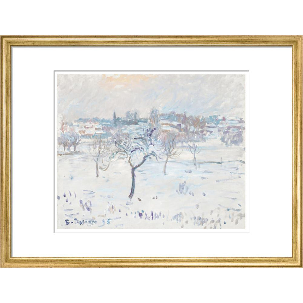 Snowy landscape at Eragny - Art print