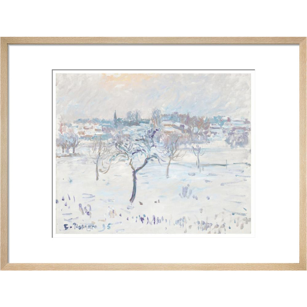 Snowy landscape at Eragny - Art print