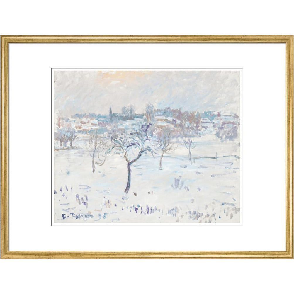 Snowy landscape at Eragny - Art print