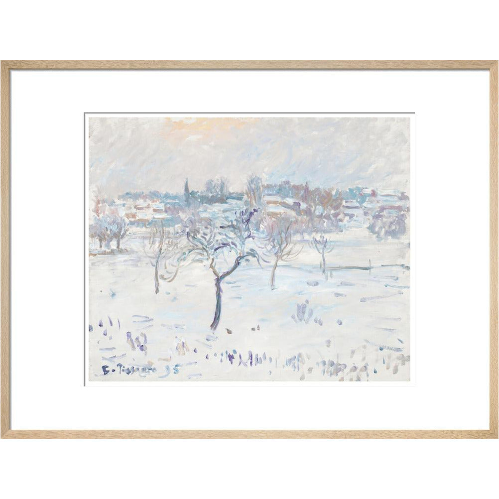 Snowy landscape at Eragny - Art print