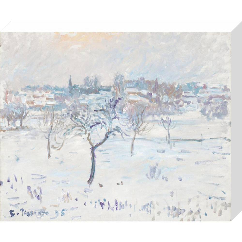Snowy landscape at Eragny - Art print