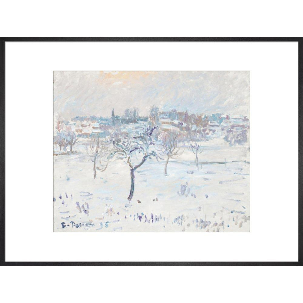 Snowy landscape at Eragny - Art print