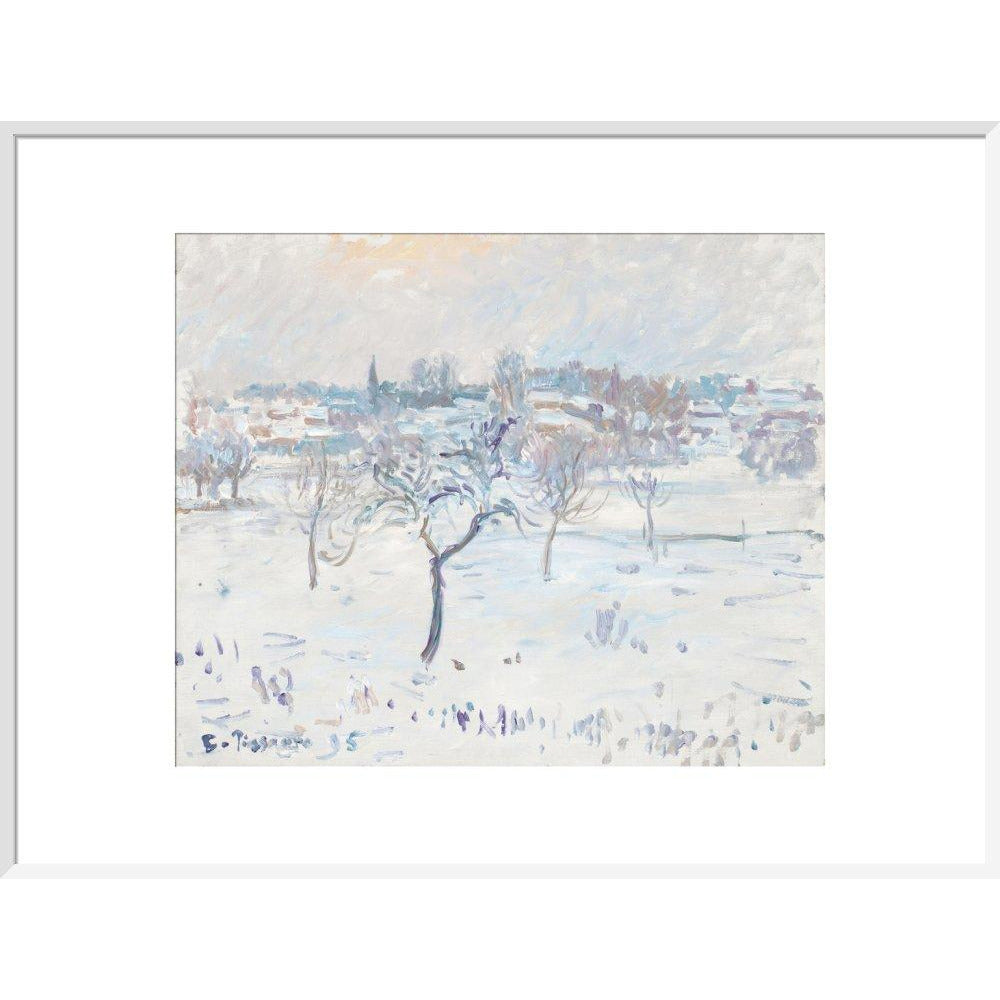 Snowy landscape at Eragny - Art print