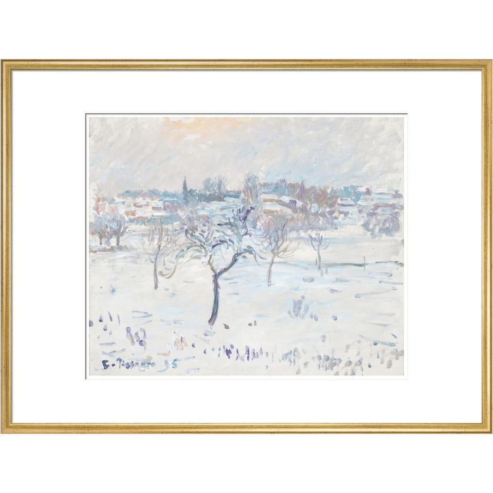 Snowy landscape at Eragny - Art print