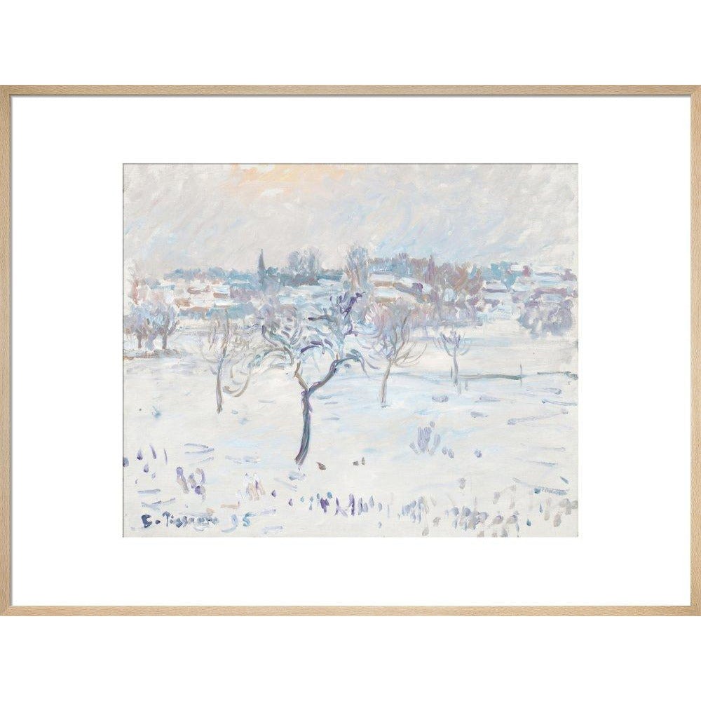 Snowy landscape at Eragny - Art print