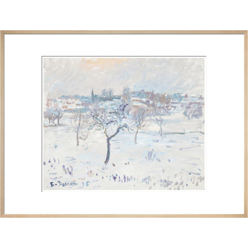 Snowy landscape at Eragny - Art print