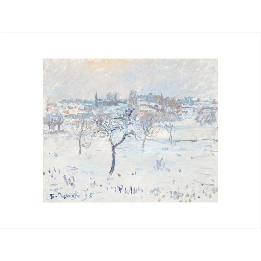 Snowy landscape at Eragny - Art print