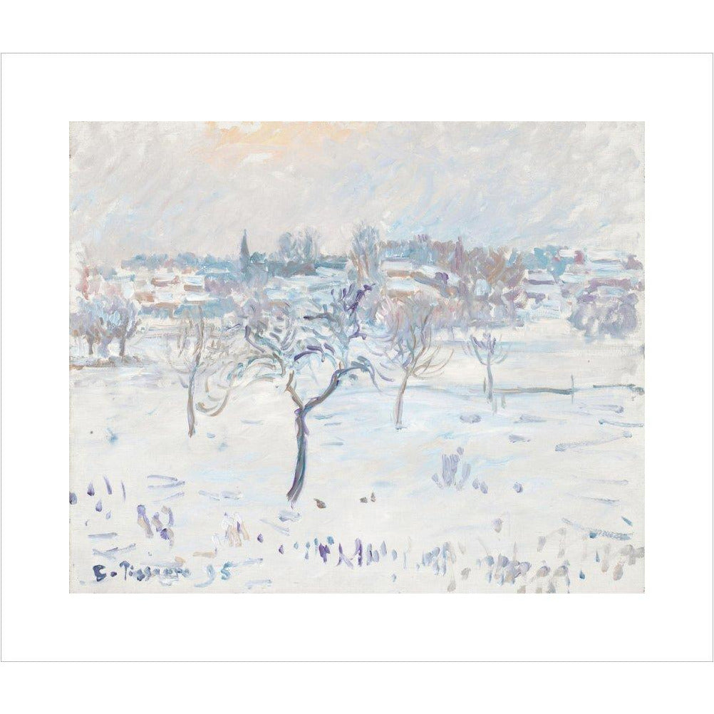 Snowy landscape at Eragny - Art print
