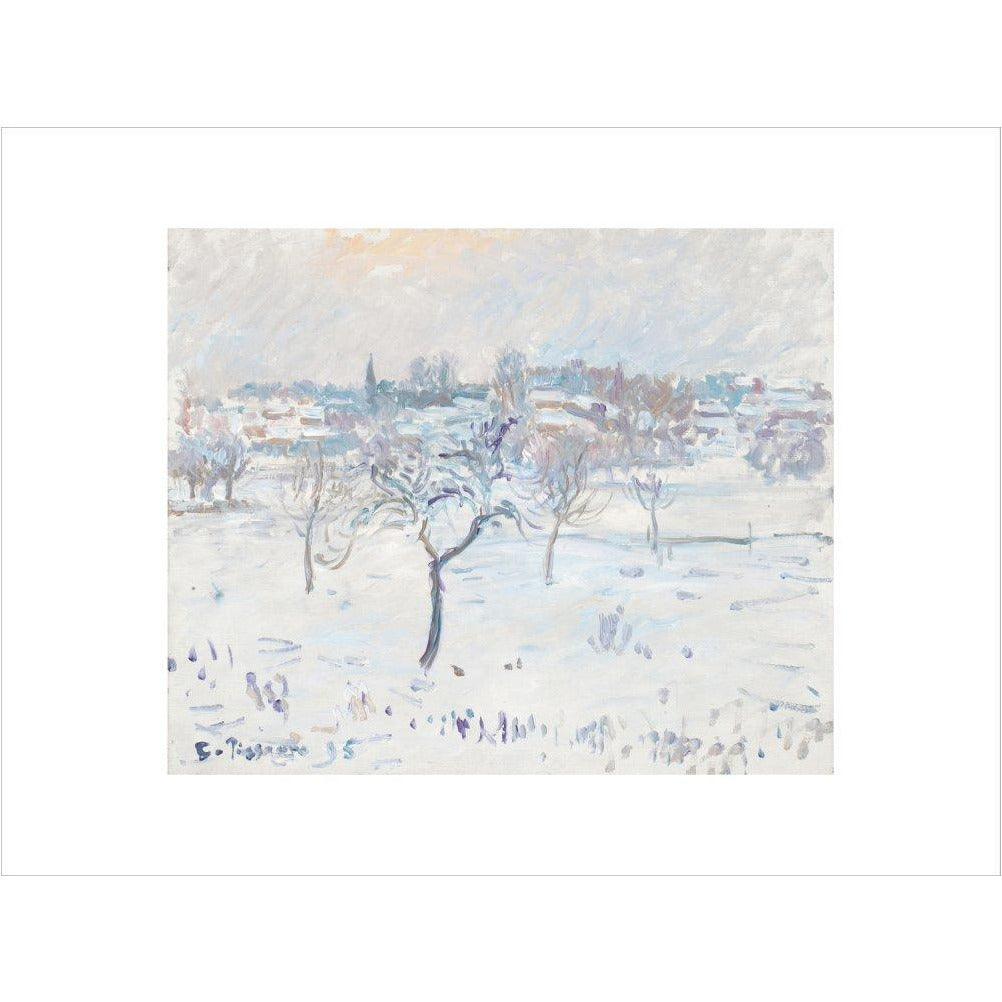 Snowy landscape at Eragny - Art print