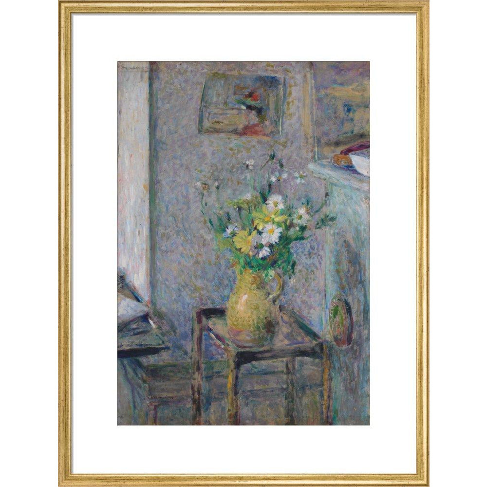 Pot de grès et fleurs - Art print
